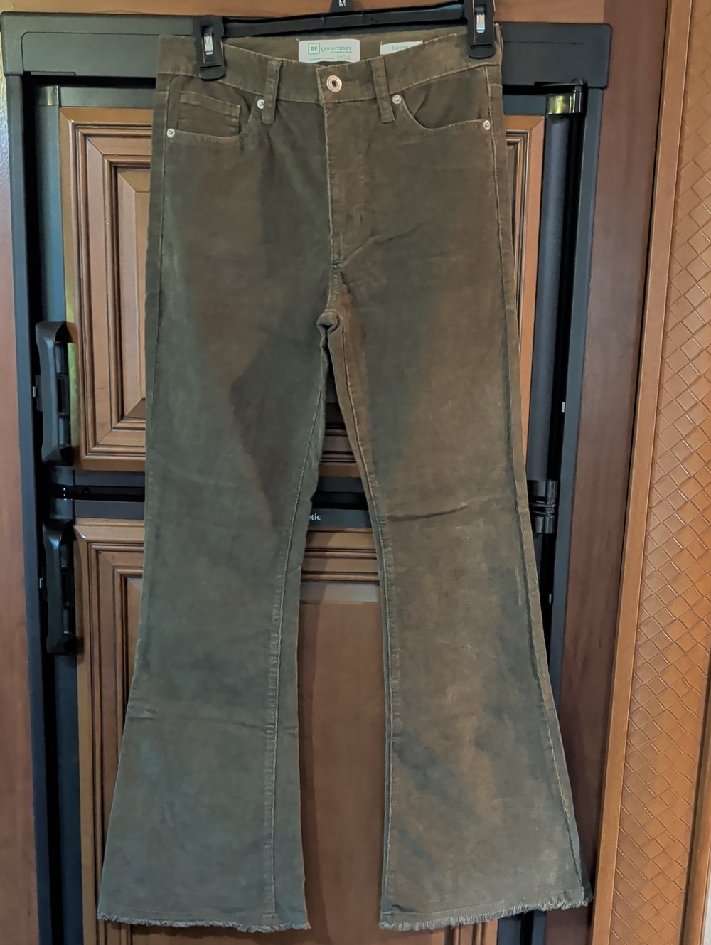 Celebrity Pink Olive Green Corduroy Bootcut Pants